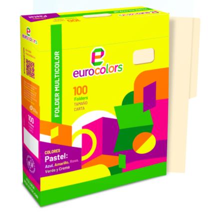 Folder Mapasa Carta Multicolor Color Crema Pqte 100F