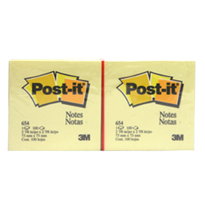 Notas 3M Post-It 654 3X3 Amarillo 100Hjs C/12 654 - Código: 654 | Compra en Guadalajara