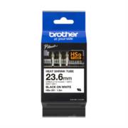 Etiqueta blanca continua termoretráctil Brother HSE251, de 23.6 mm de diámetro X 1.5 mts de largo. Impresión en negro.  HSE251 HSE251 EAN UPC 012502635260 - HSE251