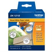 Etiqueta blanca de papel Brother DK1218, 1000 etiquetas de 24 mm de diametro. Impresión en negro. QL800 / QL810W. DK1218 DK1218 EAN UPC 012502613527 - DK1218