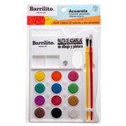Acuarelas Barrilito Paleta 12 Colores C/2 Pinceles ACP12 - Código: ACP12 | Compra en Guadalajara