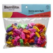 Goma Barrilito para Lápiz Colores Surtidos Bolsa C/100 Pzas GO100 - Código: GO100 | Compra en Guadalajara