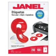 Etiquetas Adhesivas Janel Láser J-5931 CD 117mm Caja 200 Etiquetas x Paquete 1095931101 - Código: 1095931101 | Compra en Guadalajara