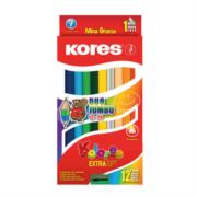 LAPIZ BICOLOR KORES JUMBO TRIANGULAR C/12 948519 - Código: 948519 | Compra en Guadalajara