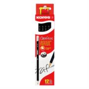LAPIZ GRAFITO KORES TRIANGULAR NEGRO 2HB C/12 923004 - Código: 923004 | Compra en Guadalajara