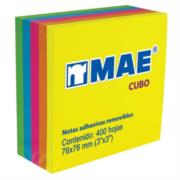 Notas Adhesivas Mae Cubo Neón 3x3 5 Colores C/400 Hojas 21012 - Código: 21012 | Compra en Guadalajara