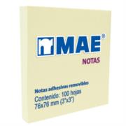 Notas Adhesivas Mae 3x3 Amarillo Pastel 100H C/12 21007 - Código: 21007 | Compra en Guadalajara