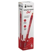 Boligrafo Nextep Gel Retractil Mediano 0.7mm Rojo c/6 NE-062R - Código: NE-062R | Compra en Guadalajara