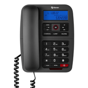 Teléfono Alámbrico Steren Teclado Grande/Pantalla Luz LED Color Negro - TEL-235