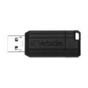 49065 Memoria USB Verbatim PinStripe de 64GB Color Negro